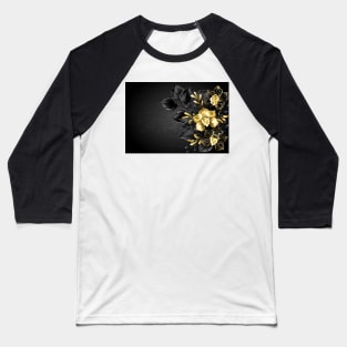 Black Background with Black Orchid Baseball T-Shirt